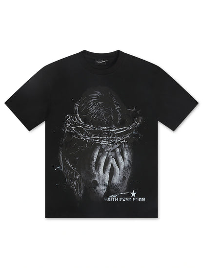 Fine Divine Faith Over Fear Tee - Black Denim Exchange