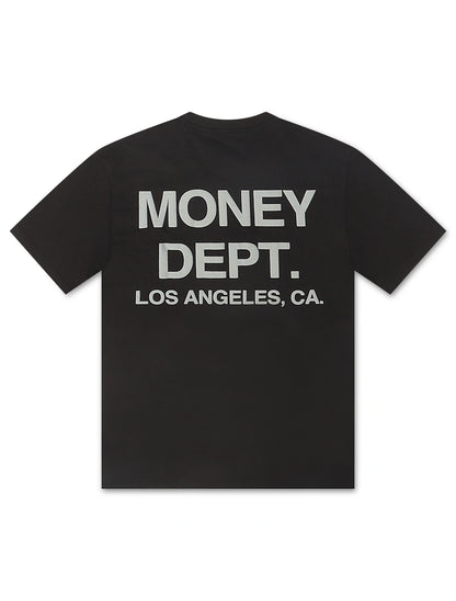 Money Dept. Los Angeles Puff Print Tee - Black/Gray Denim Exchange