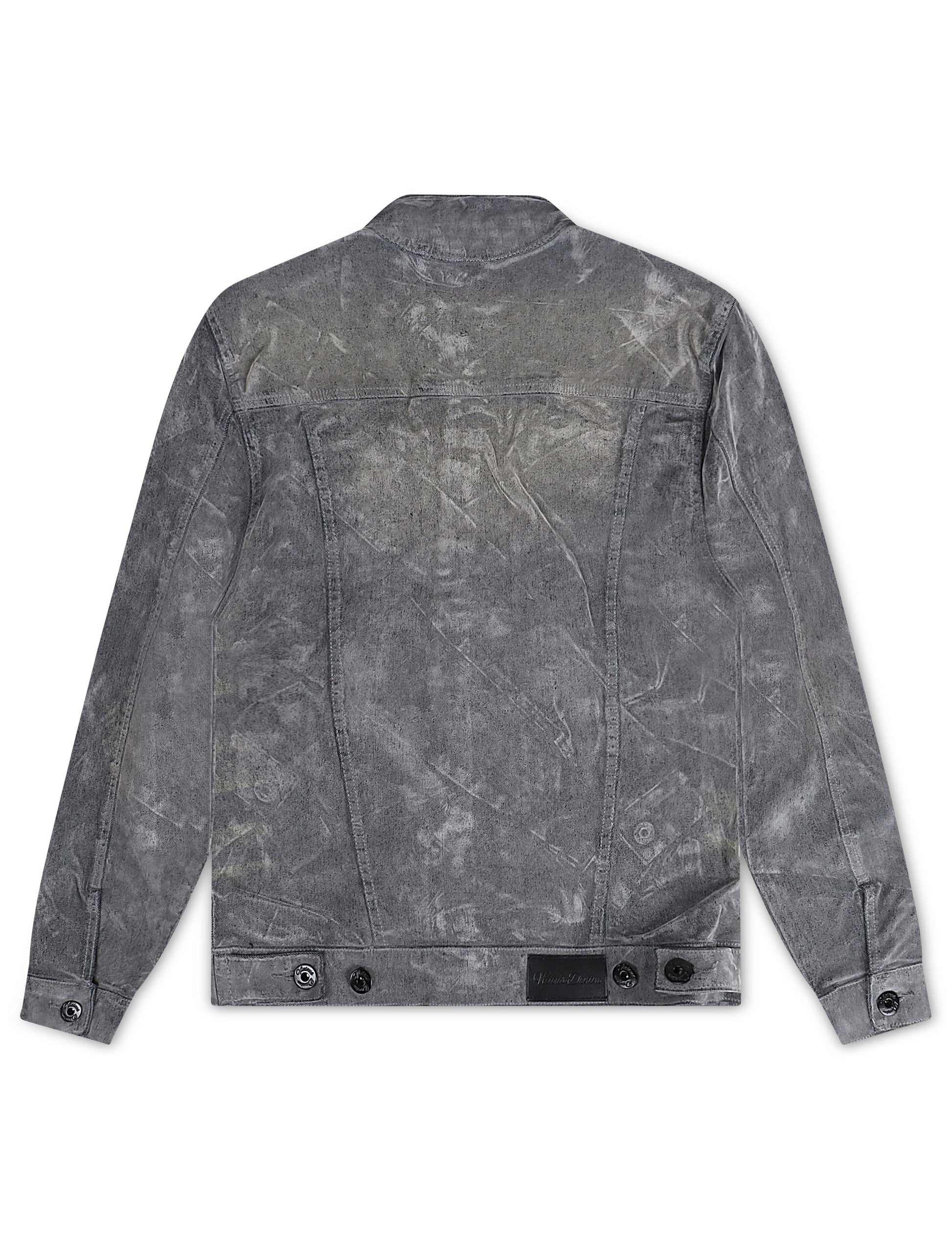 Vicious Denim Velvet Coated Denim Jacket - Grey Denim Exchange