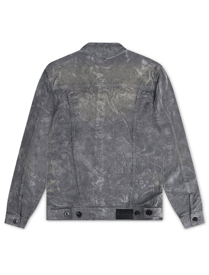 Vicious Denim Velvet Coated Denim Jacket - Grey Denim Exchange