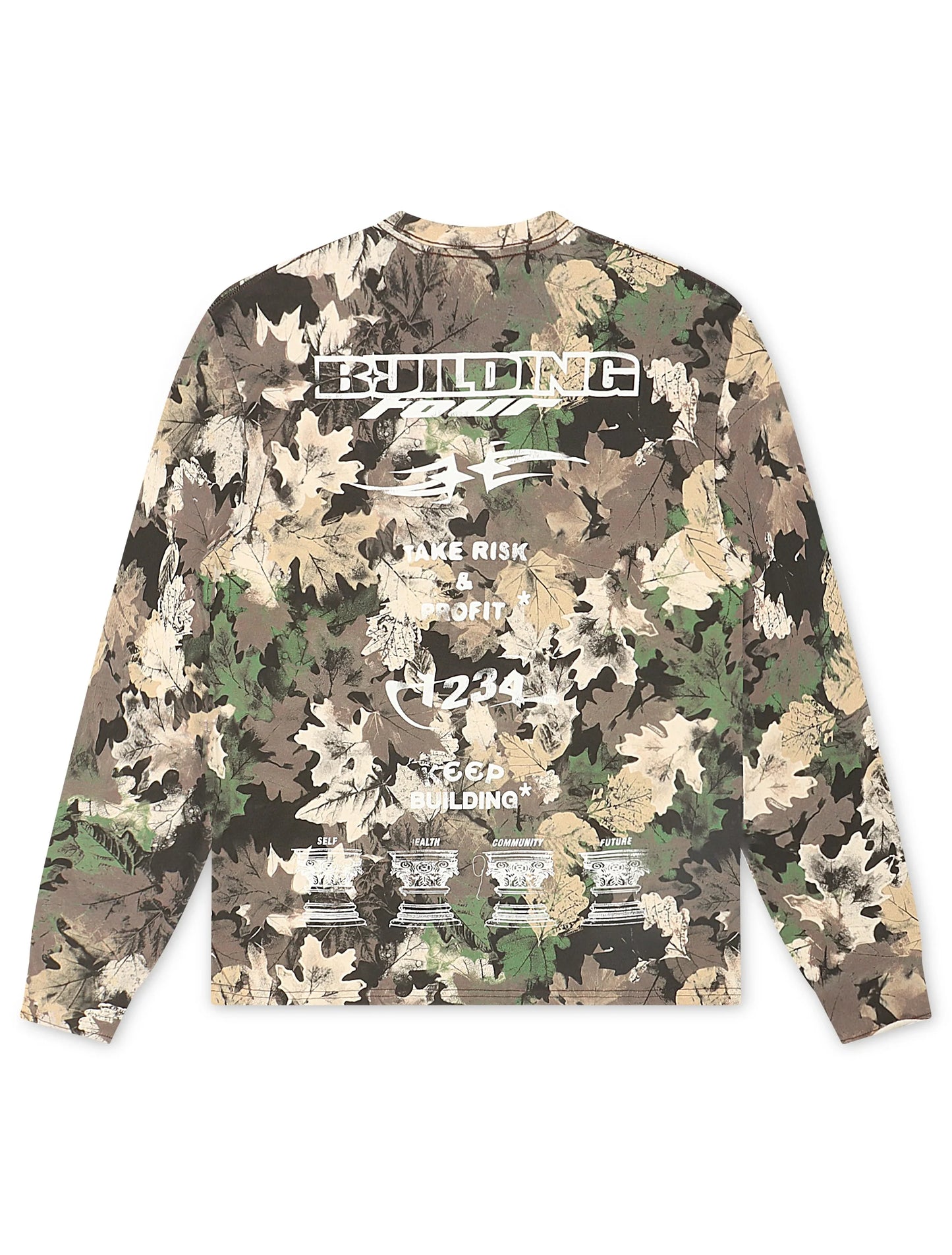 BLDG4 Worldwide Long Sleeve - Leaf Camo Denim Exchange