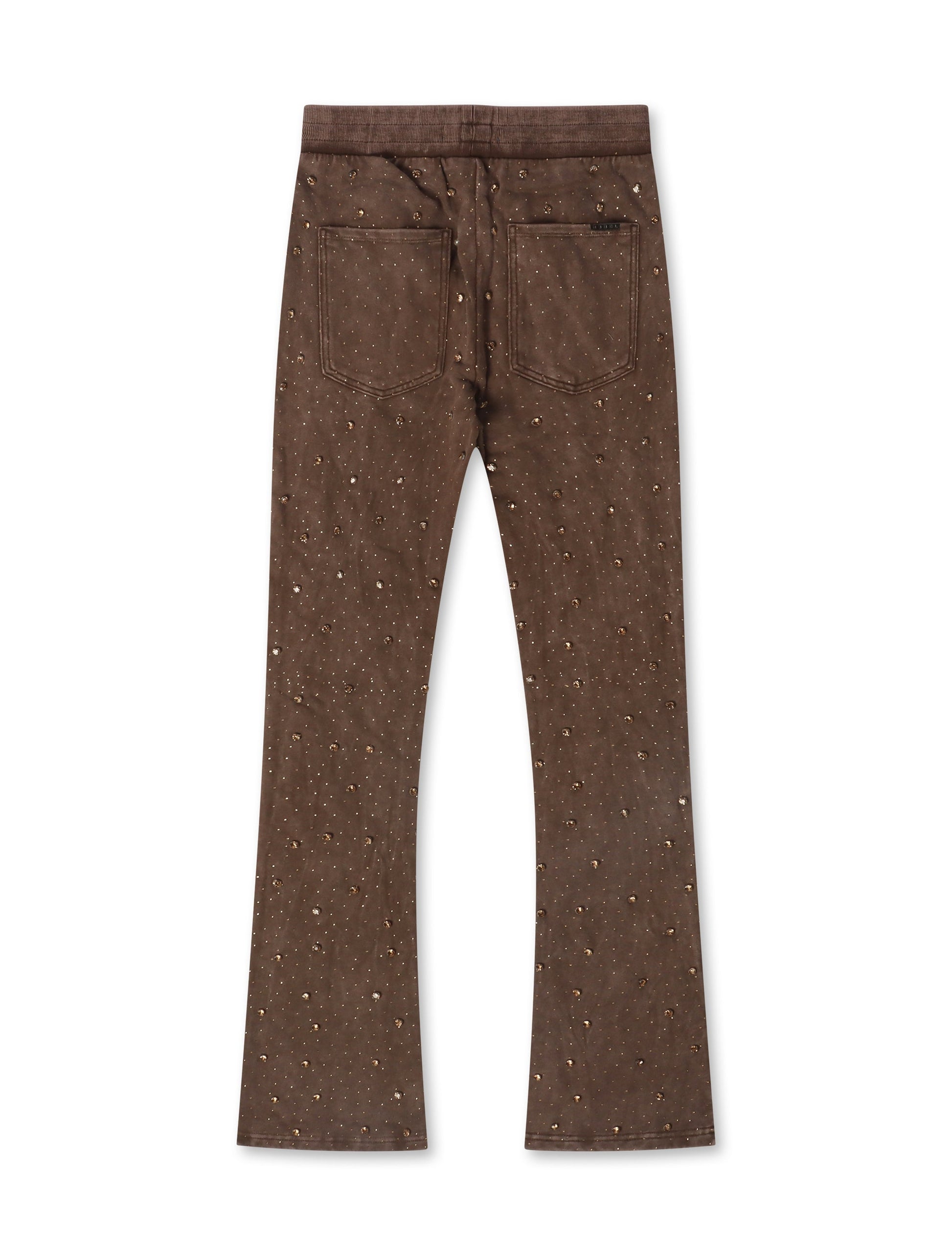 Rebel Denim Diamond Stacked Sweatpants - Brown Denim Exchange