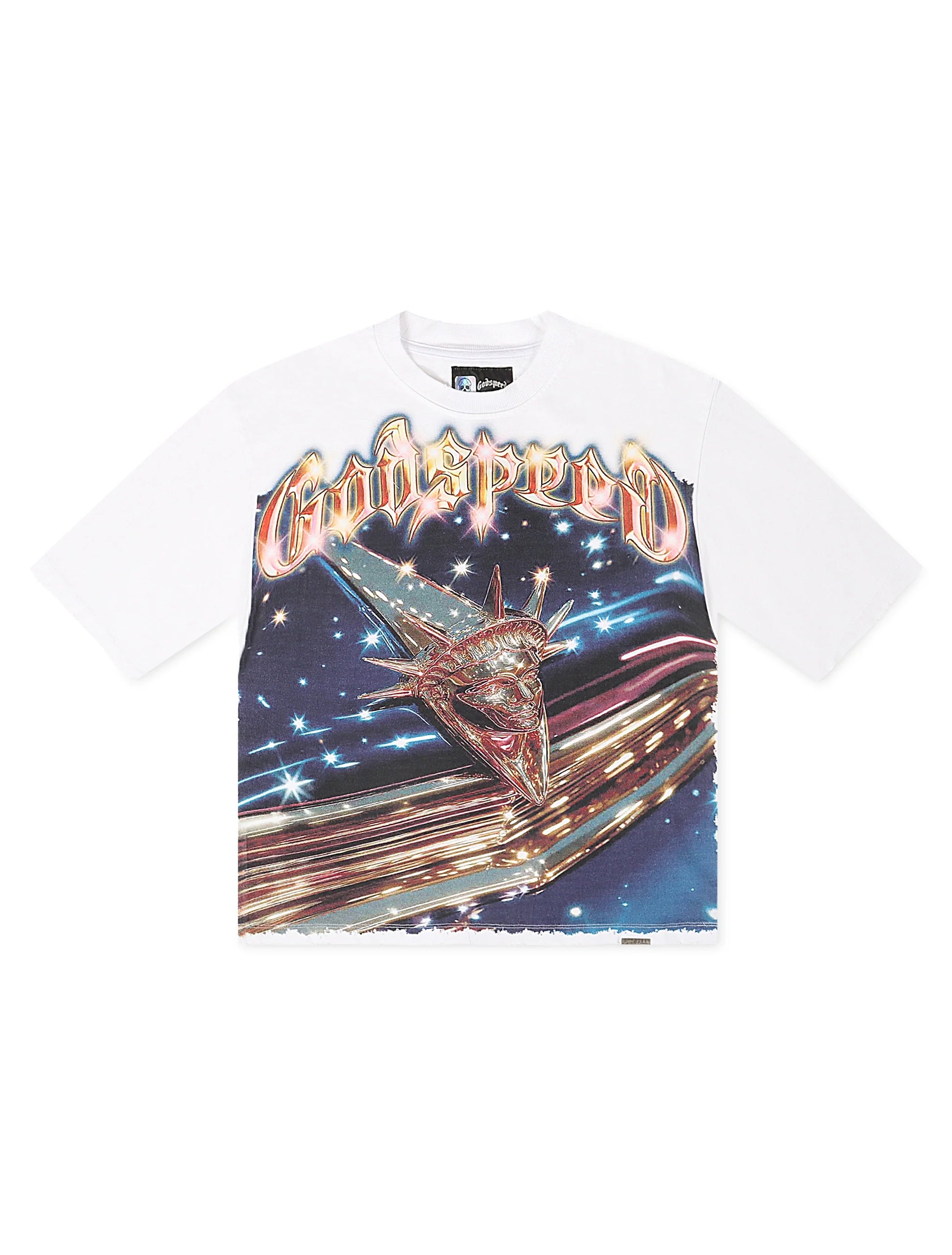 Godspeed Liberty Cruiser Boxy Tee - White Denim Exchange
