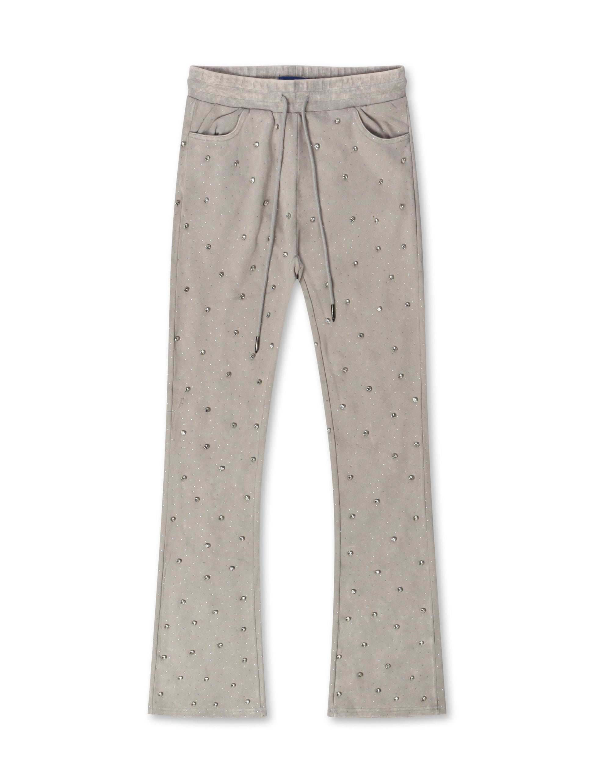Rebel Denim Diamond Stacked Sweatpants - Grey Denim Exchange