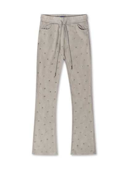 Rebel Denim Diamond Stacked Sweatpants - Grey Denim Exchange