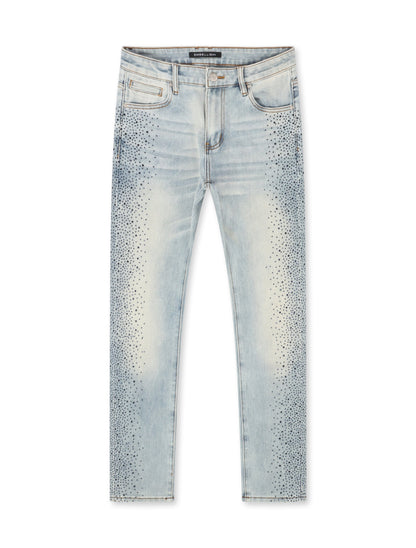 Embellish Frost Denim Slim Jeans - Blue Denim Exchange
