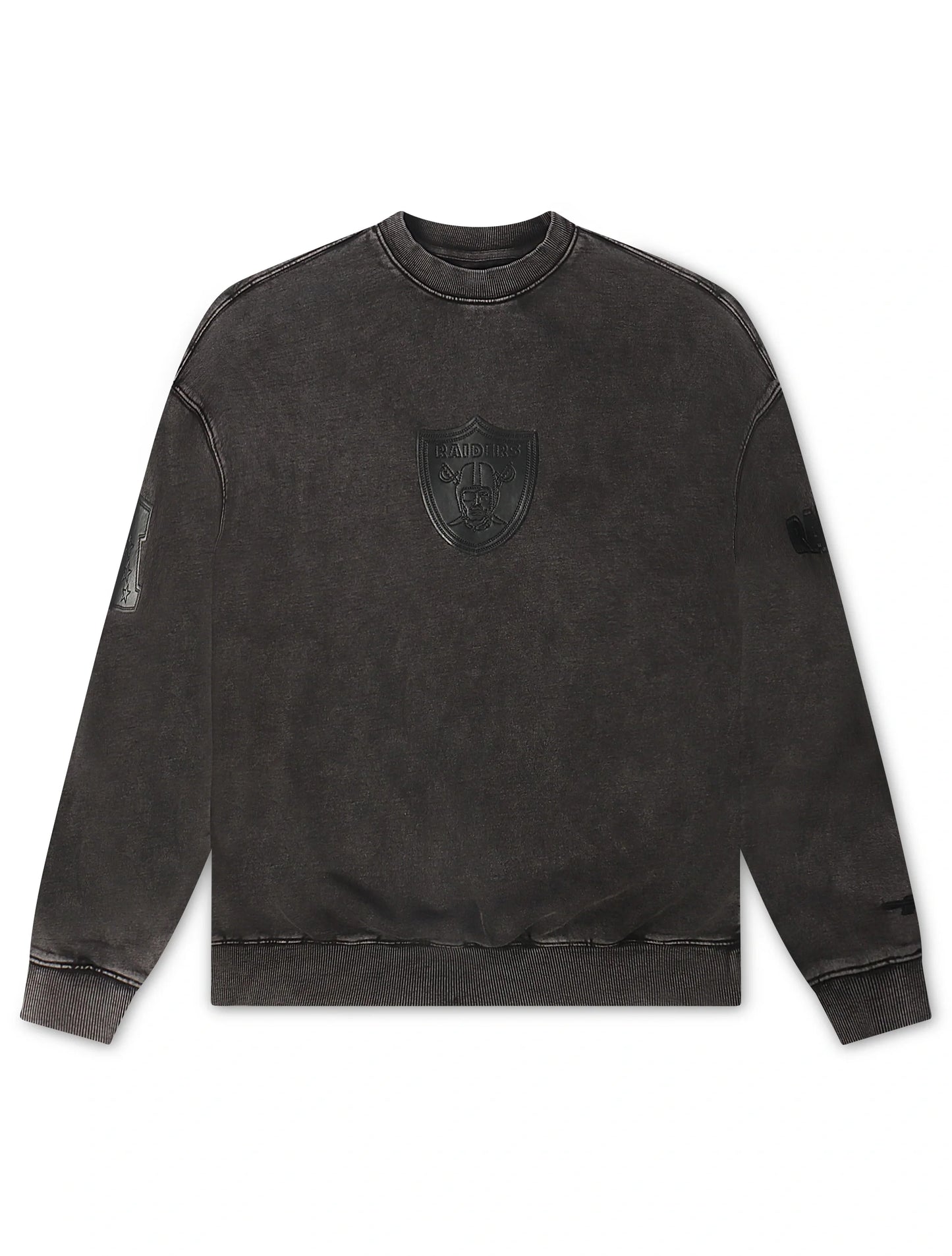 Pro Standard Raiders Enzyme Drop Shoulder Crewneck - Washed Black Denim Exchange