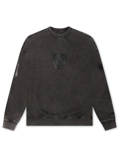 Pro Standard Raiders Enzyme Drop Shoulder Crewneck - Washed Black Denim Exchange
