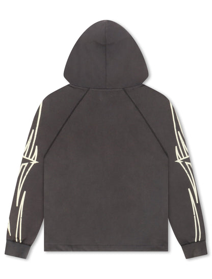 BLDG4 Streak Zip-up Hoodie - Charcoal Art Denim Exchange