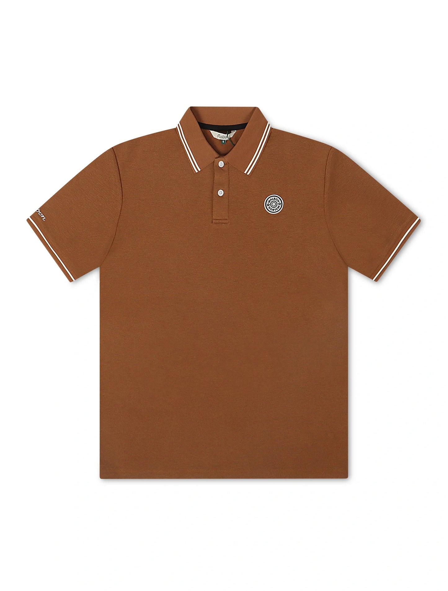 Malbon Fairway Applique Pique Polo - British Tan Denim Exchange