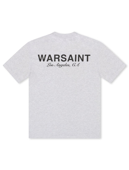 Warsaint Script Tee - Heather Grey Denim Exchange