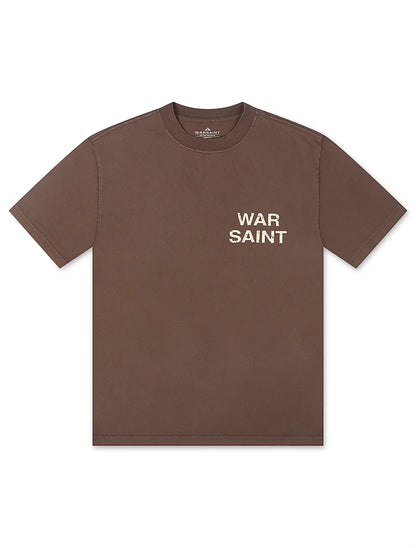 Warsaint LA Script Tee - Brown/White Denim Exchange