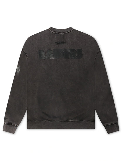 Pro Standard Raiders Enzyme Drop Shoulder Crewneck - Washed Black Denim Exchange