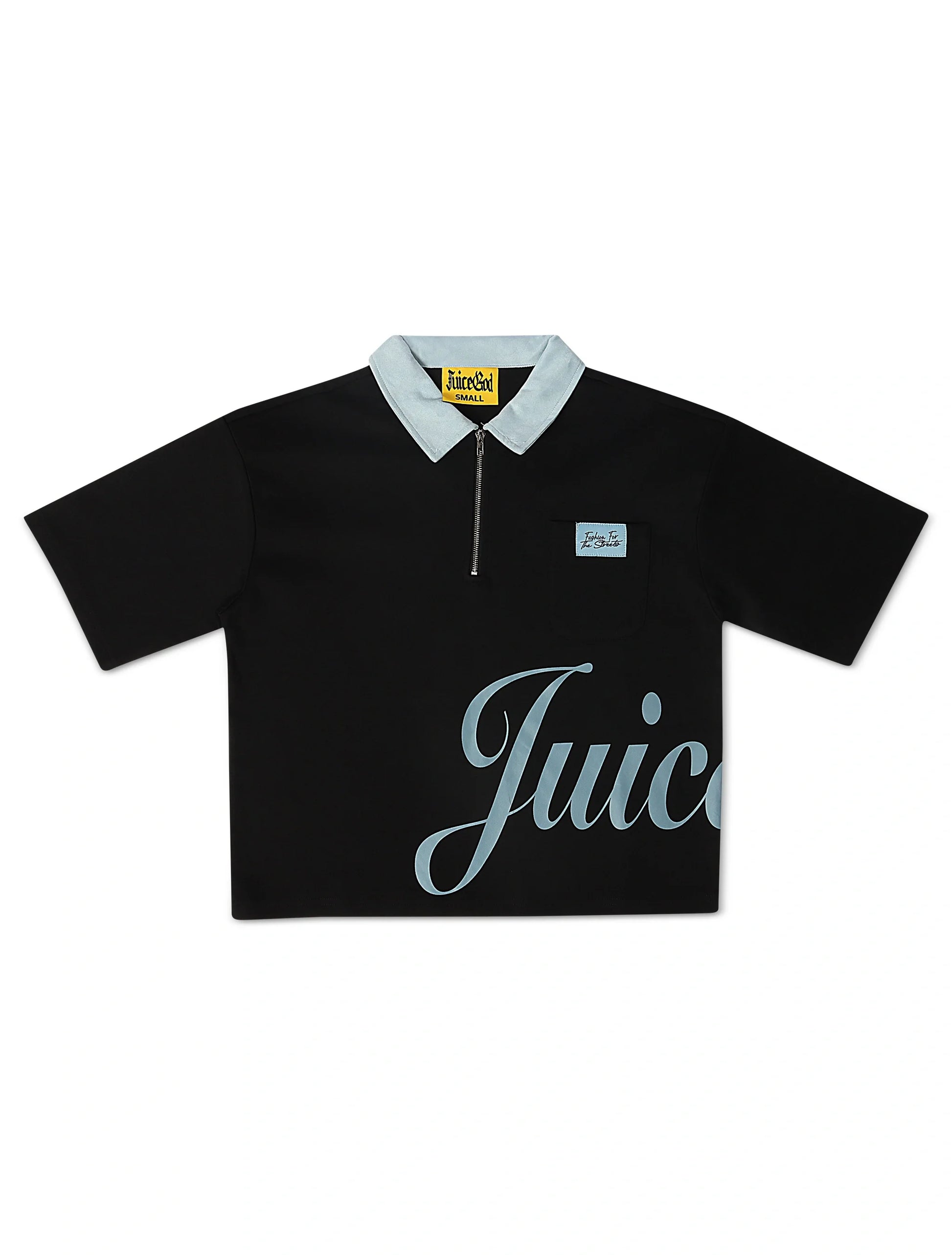 Juice God Clothing Quarter Zip Polo - Black Denim Exchange