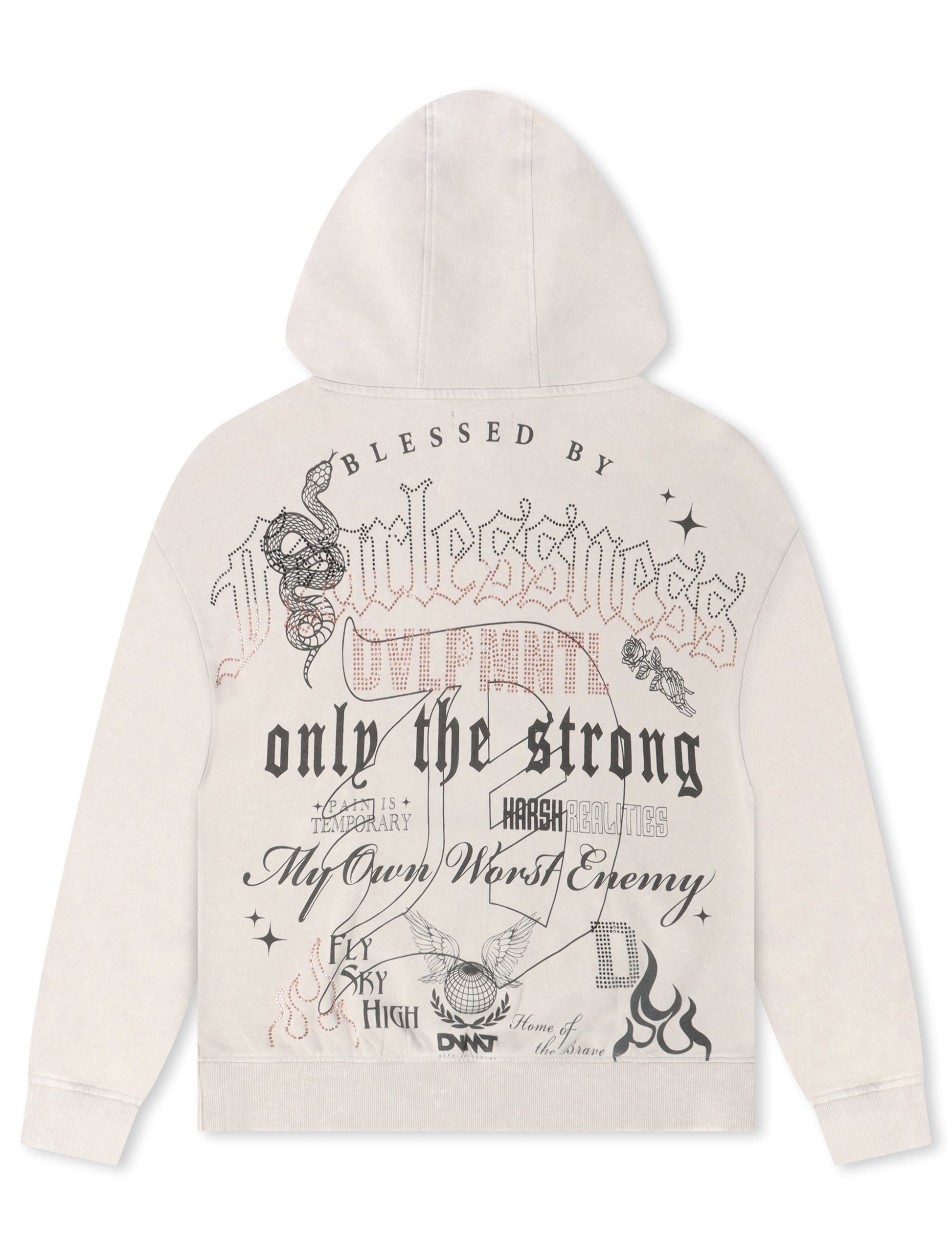 Rebel Denim Fearlessness Hoodie - Grey Denim Exchange