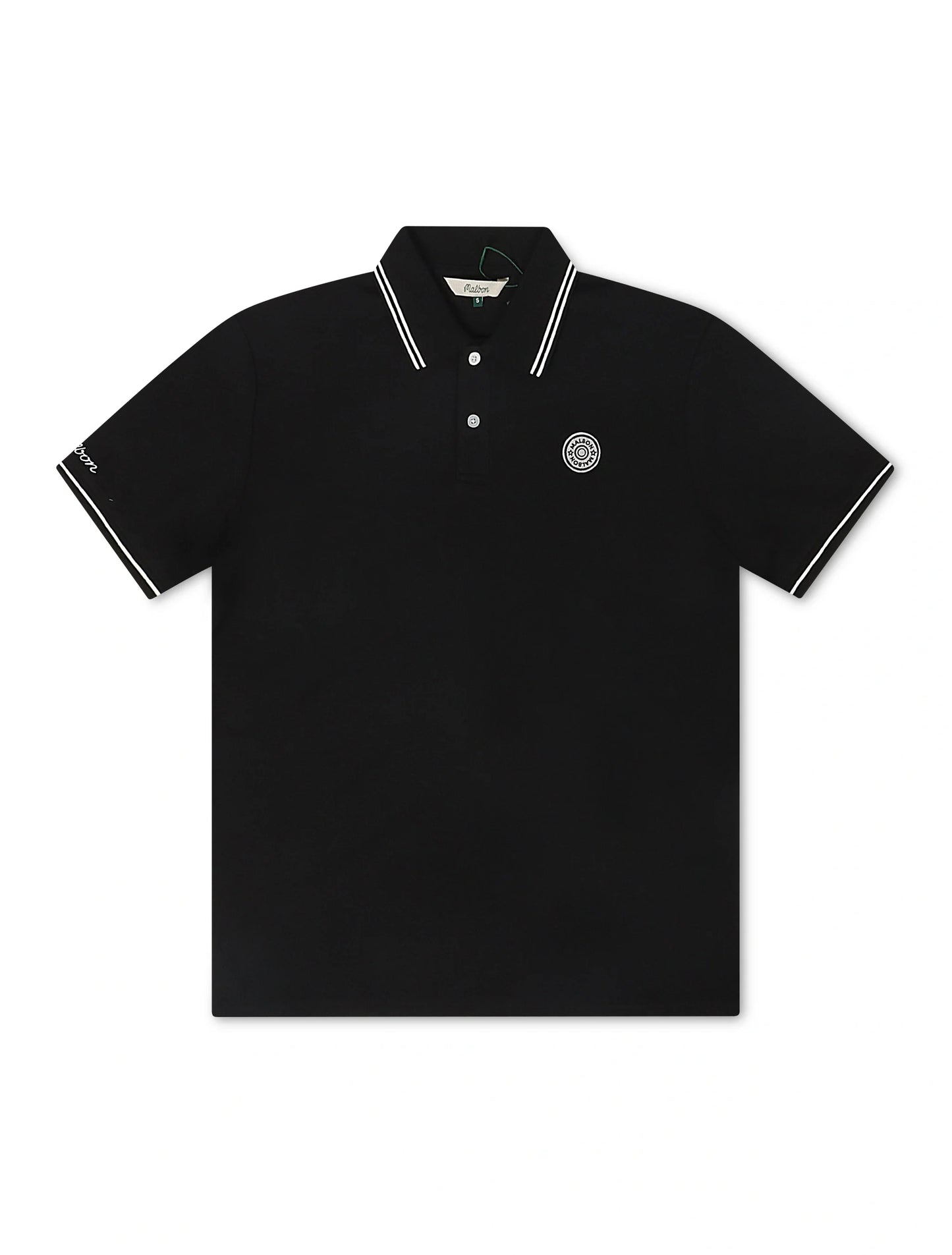 Malbon Fairway Applique Pique Polo - Black Denim Exchange