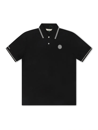 Malbon Fairway Applique Pique Polo - Black Denim Exchange