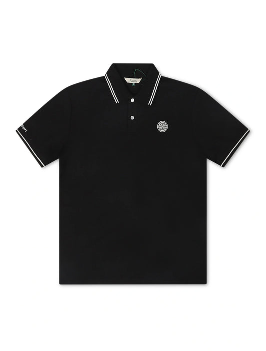 Malbon Fairway Applique Pique Polo - Black Denim Exchange