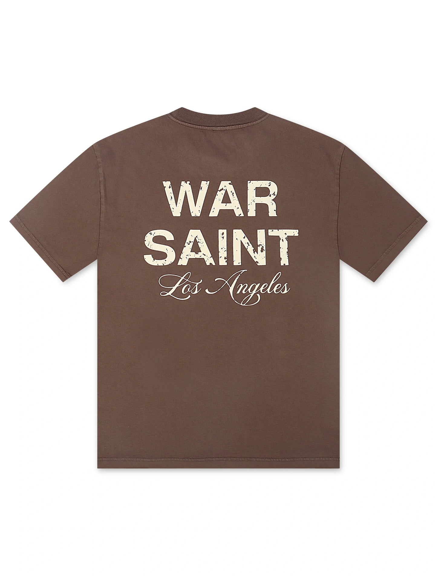 Warsaint LA Script Tee - Brown/White Denim Exchange