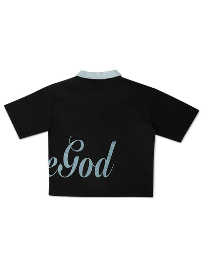 Juice God Clothing Quarter Zip Polo - Black Denim Exchange