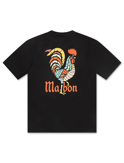 Malbon Bermuda Rooster Tee - Black Denim Exchange