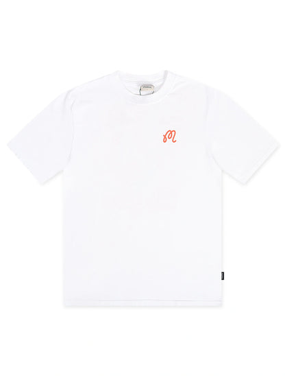 Malbon Bermuda Rooster Tee - White Denim Exchange