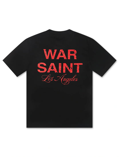 Warsaint LA Script Tee - Black/Red Denim Exchange