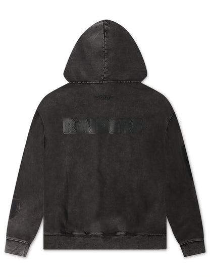 Pro Standard Raiders All Over Logo Hoodie - Washed Black Denim Exchange