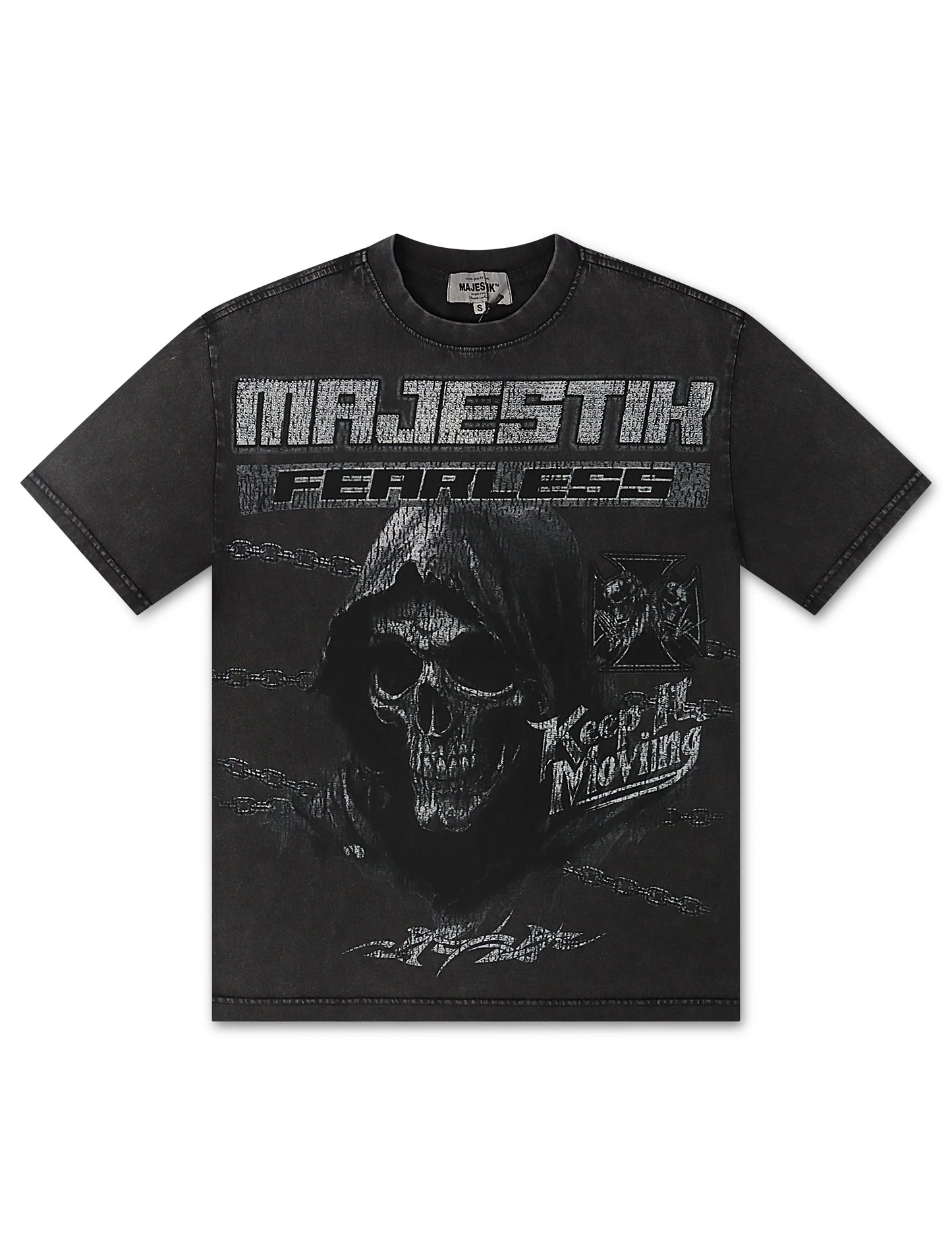 Majestik Keep it Movin Garment Dyed Tee - Black Denim Exchange