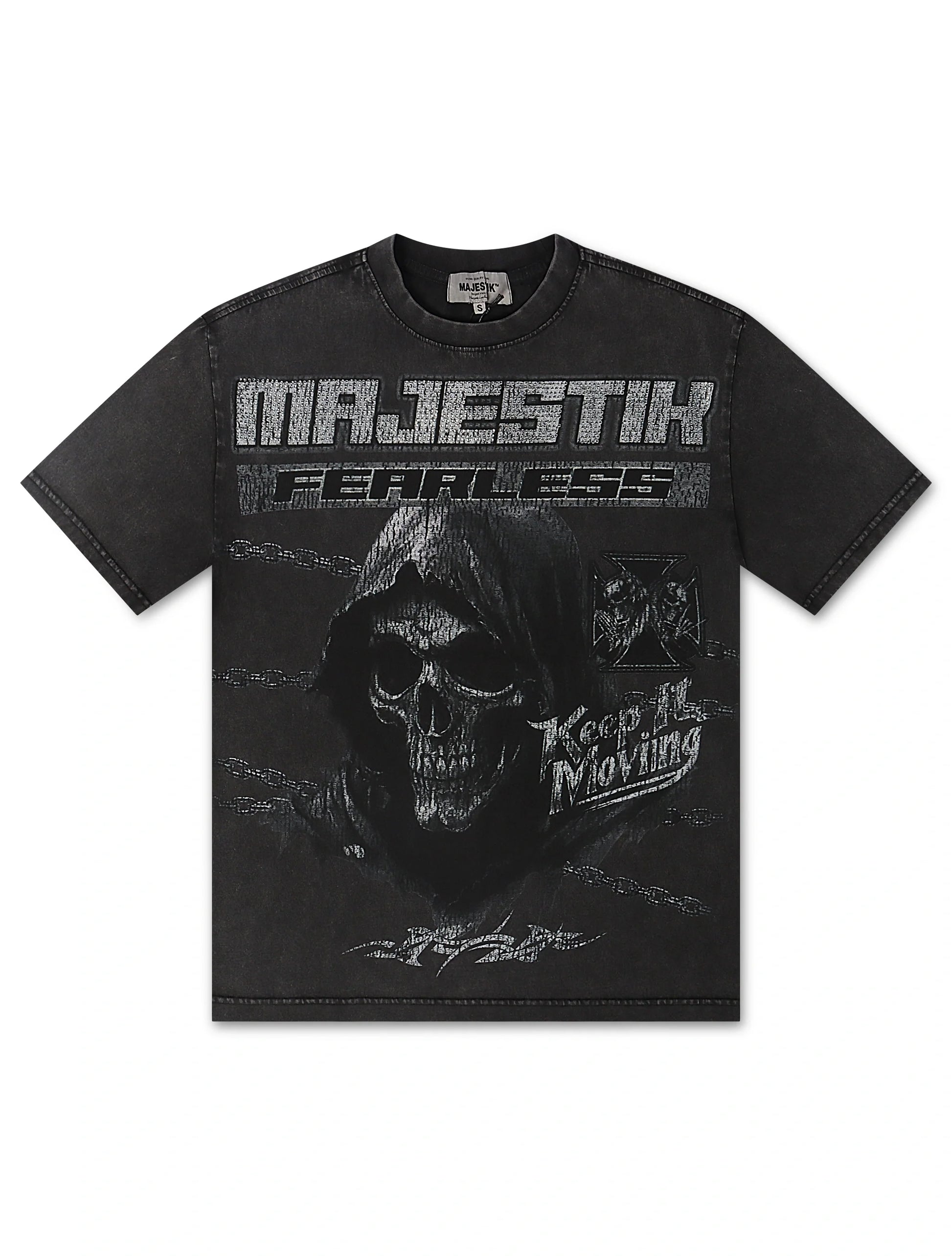 Majestik Keep it Movin Garment Dyed Tee - Black Denim Exchange