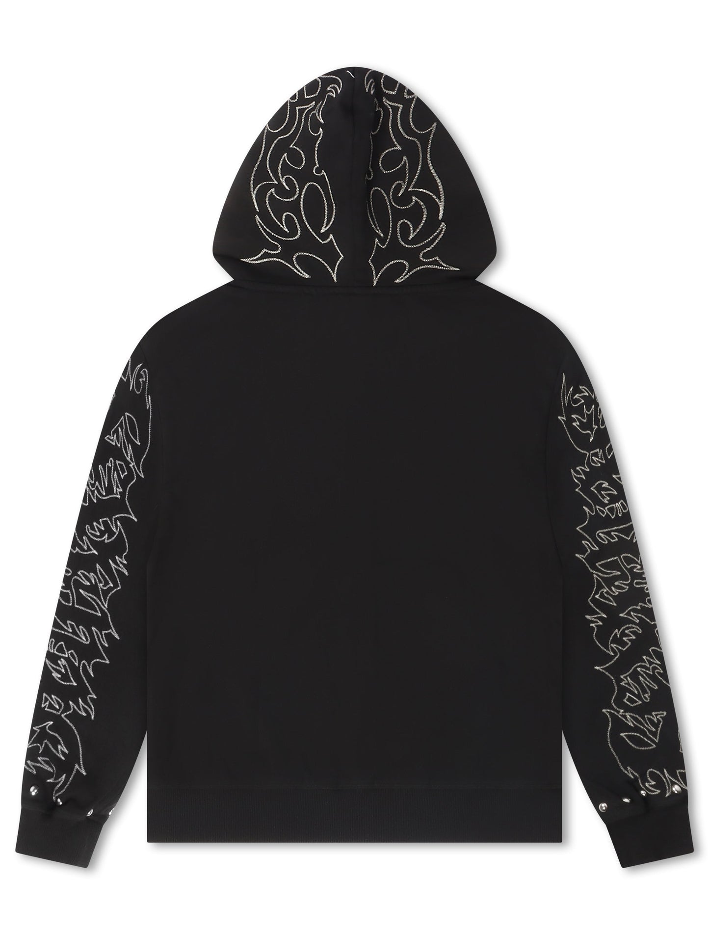 Revenge Tribal Skull Studded Zip-Up - Black/Silver Denim Exchange