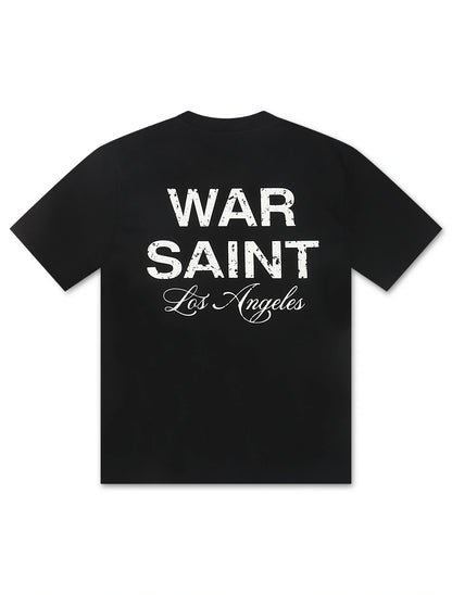 Warsaint LA Script Tee - Black/White Denim Exchange