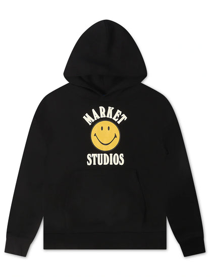 Market Smiley Lockup Hoodie - Black Denim Exchange