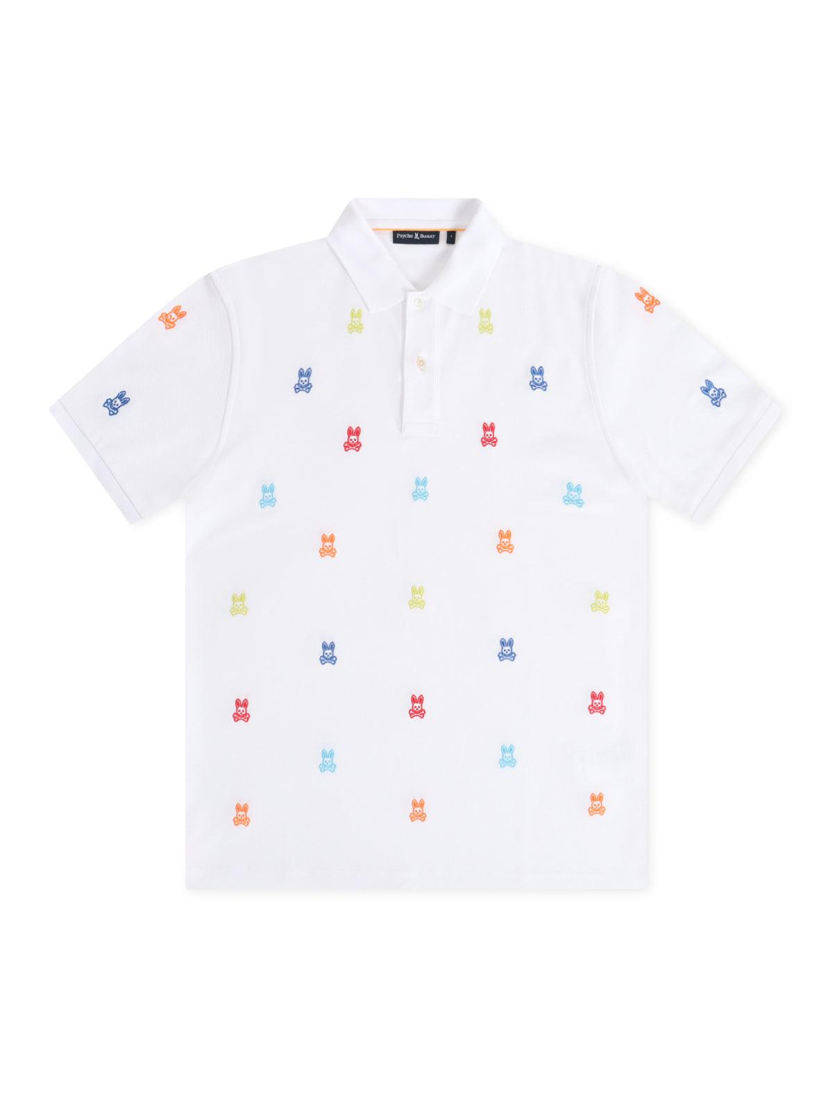 Psycho Bunny Bonham Pique Polo - White Denim Exchange