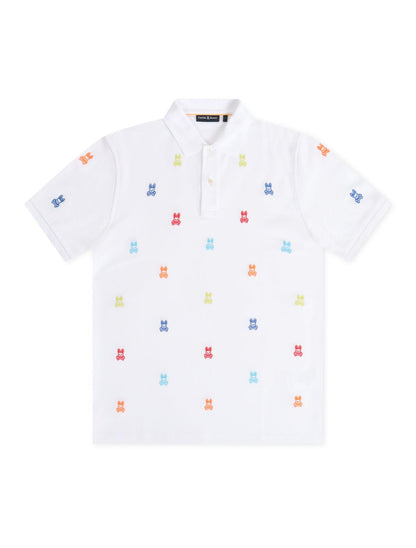 Psycho Bunny Bonham Pique Polo - White Denim Exchange