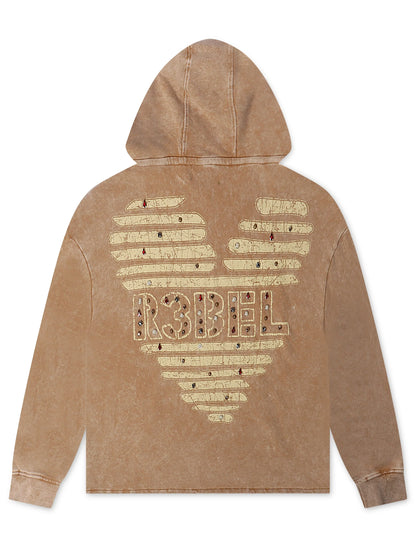Rebel Denim Coeur Dacier Hoodie - Khaki Denim Exchange