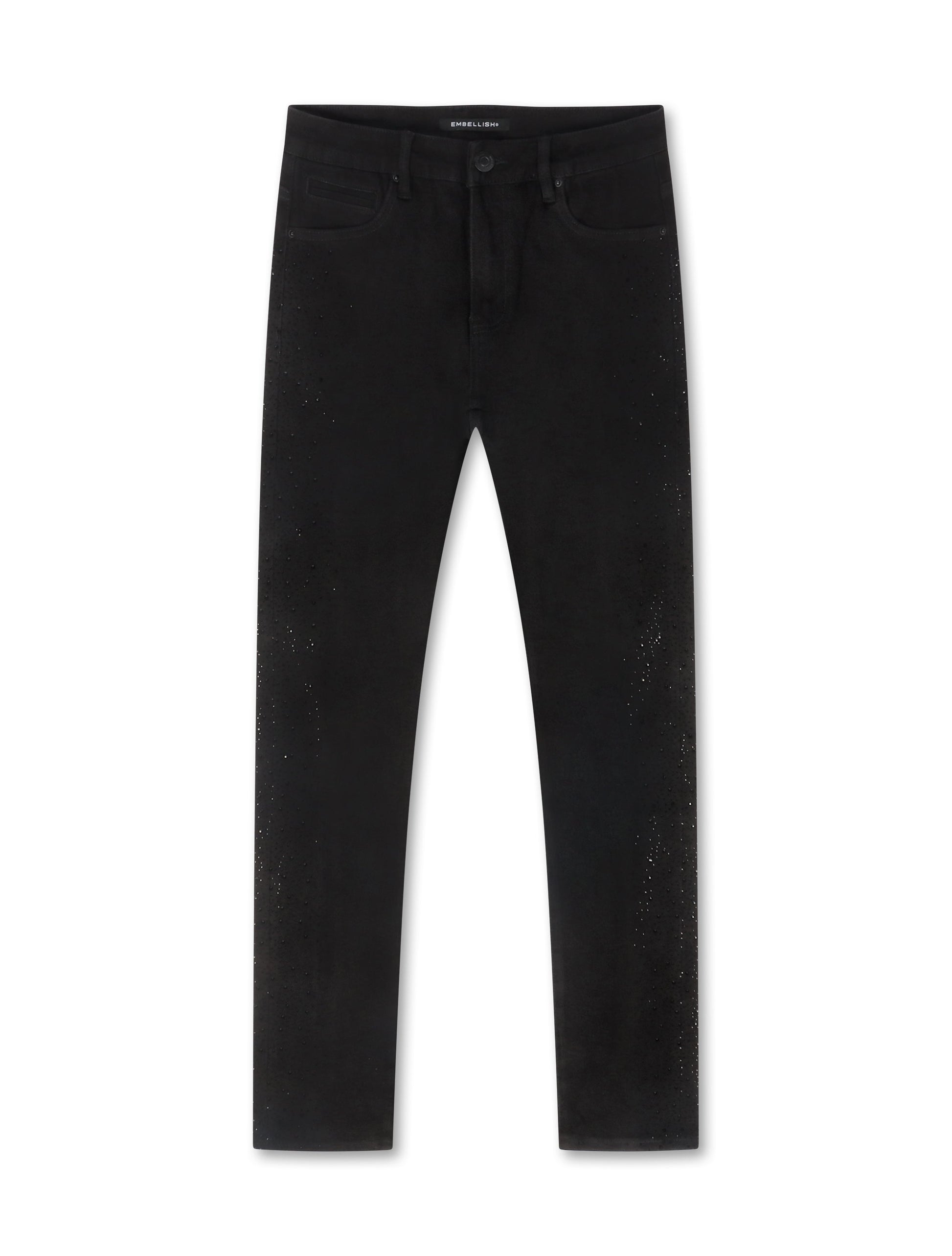 Embellish Frost Denim Rhinestone Jean - Black Denim Exchange