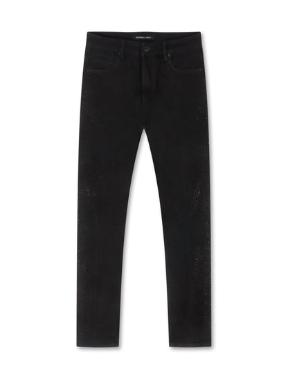 Embellish Frost Denim Rhinestone Jean - Black Denim Exchange