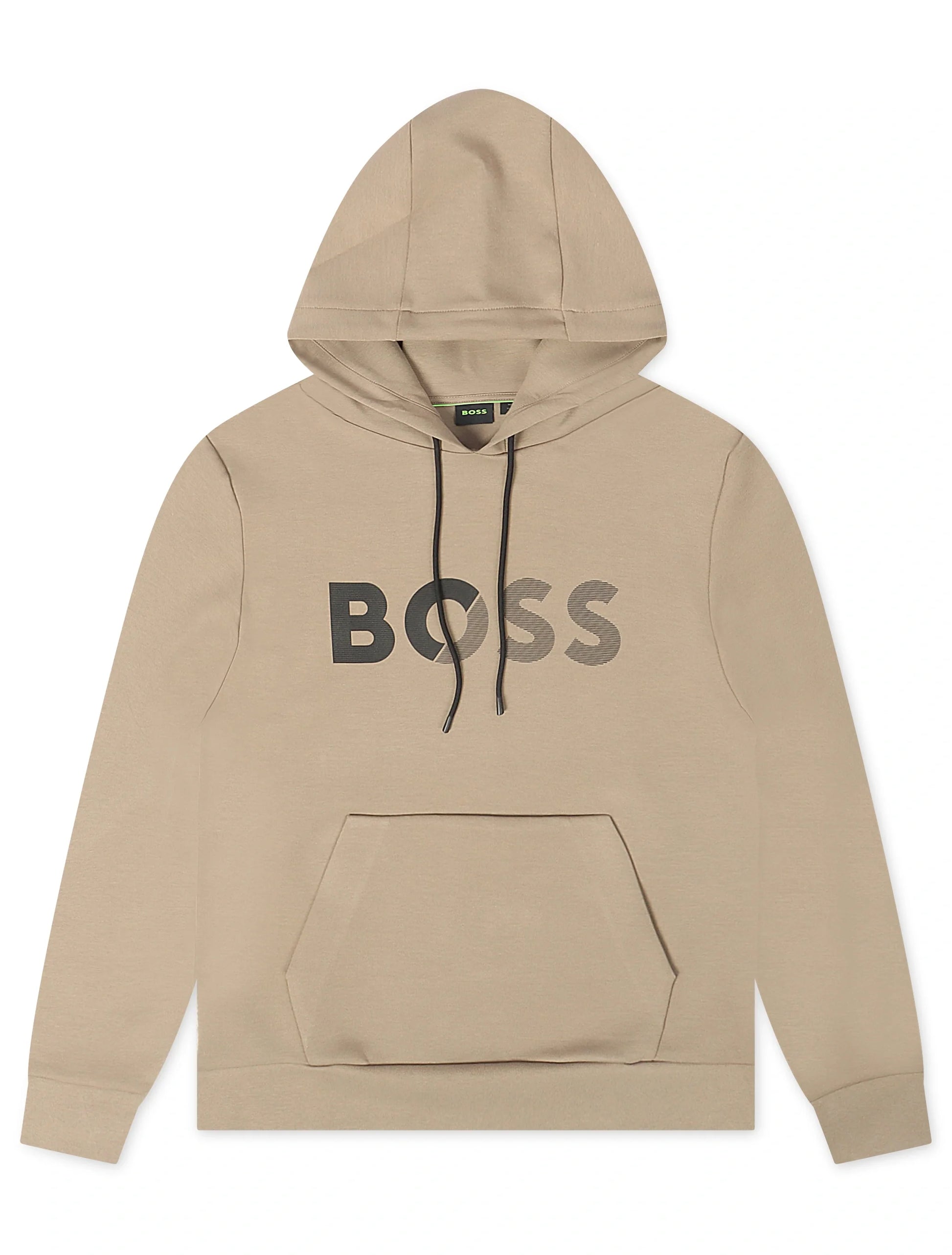 Boss Soody Tape Logo Hoodie - Beige Denim Exchange