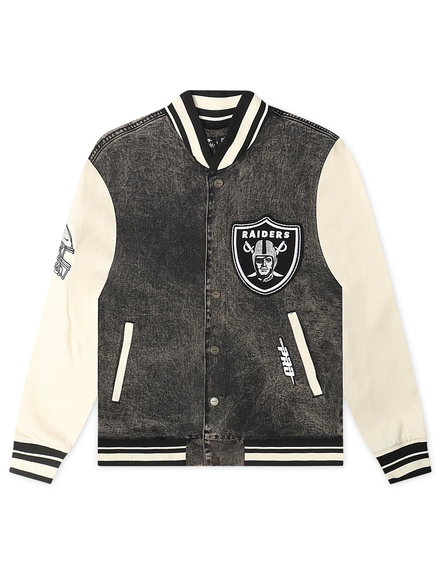 Pro Standard Raiders Rebel Athletics Jacket - Charcoal/Cream Denim Exchange