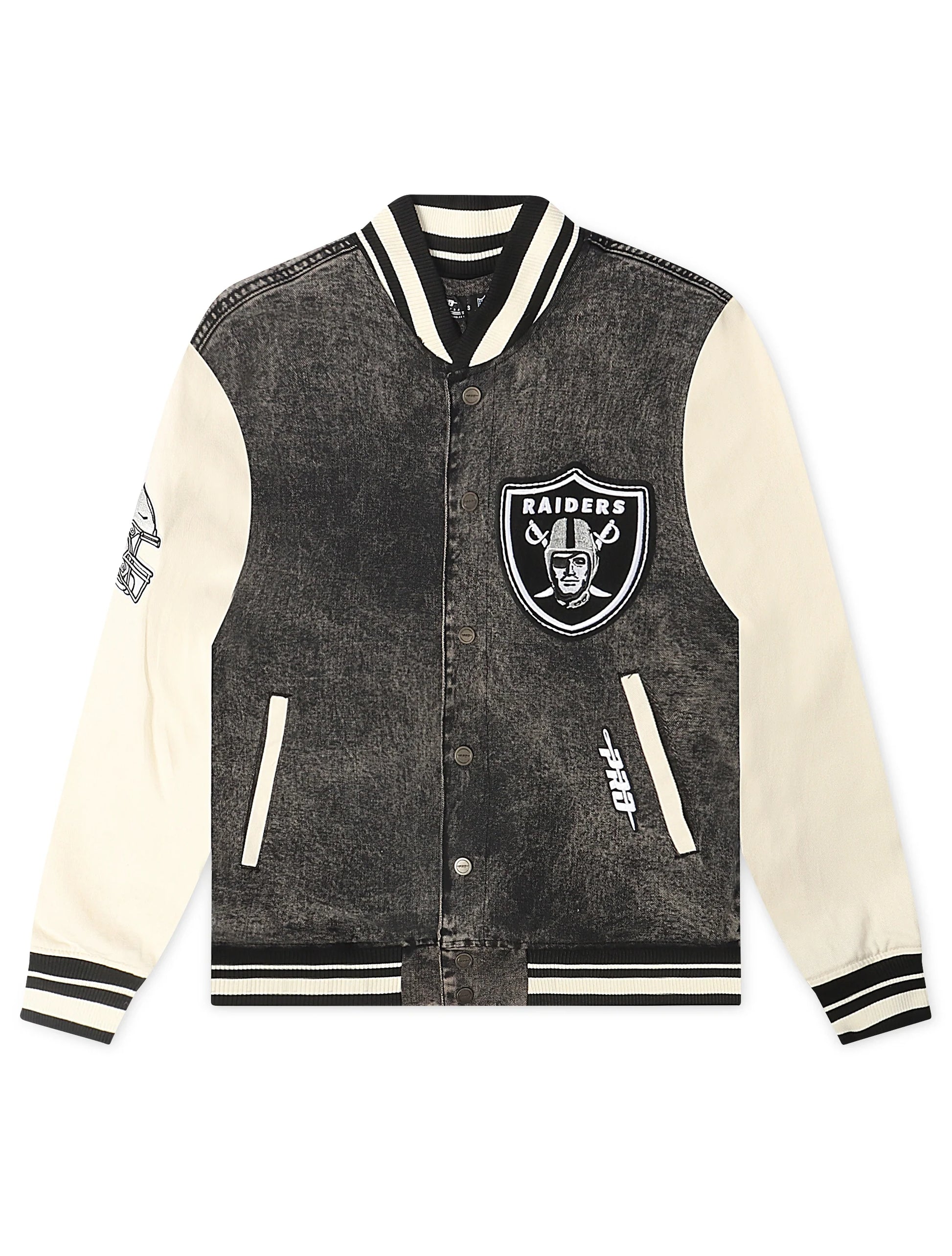 Pro Standard Raiders Rebel Athletics Jacket - Charcoal/Cream Denim Exchange