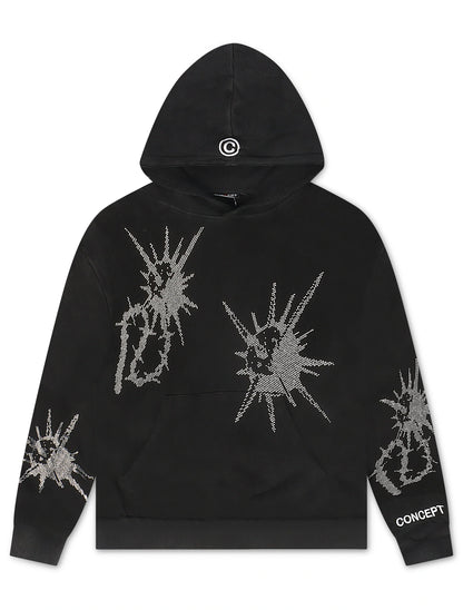 Concept LA Flail Hoodie - Black Washed Denim Exchange