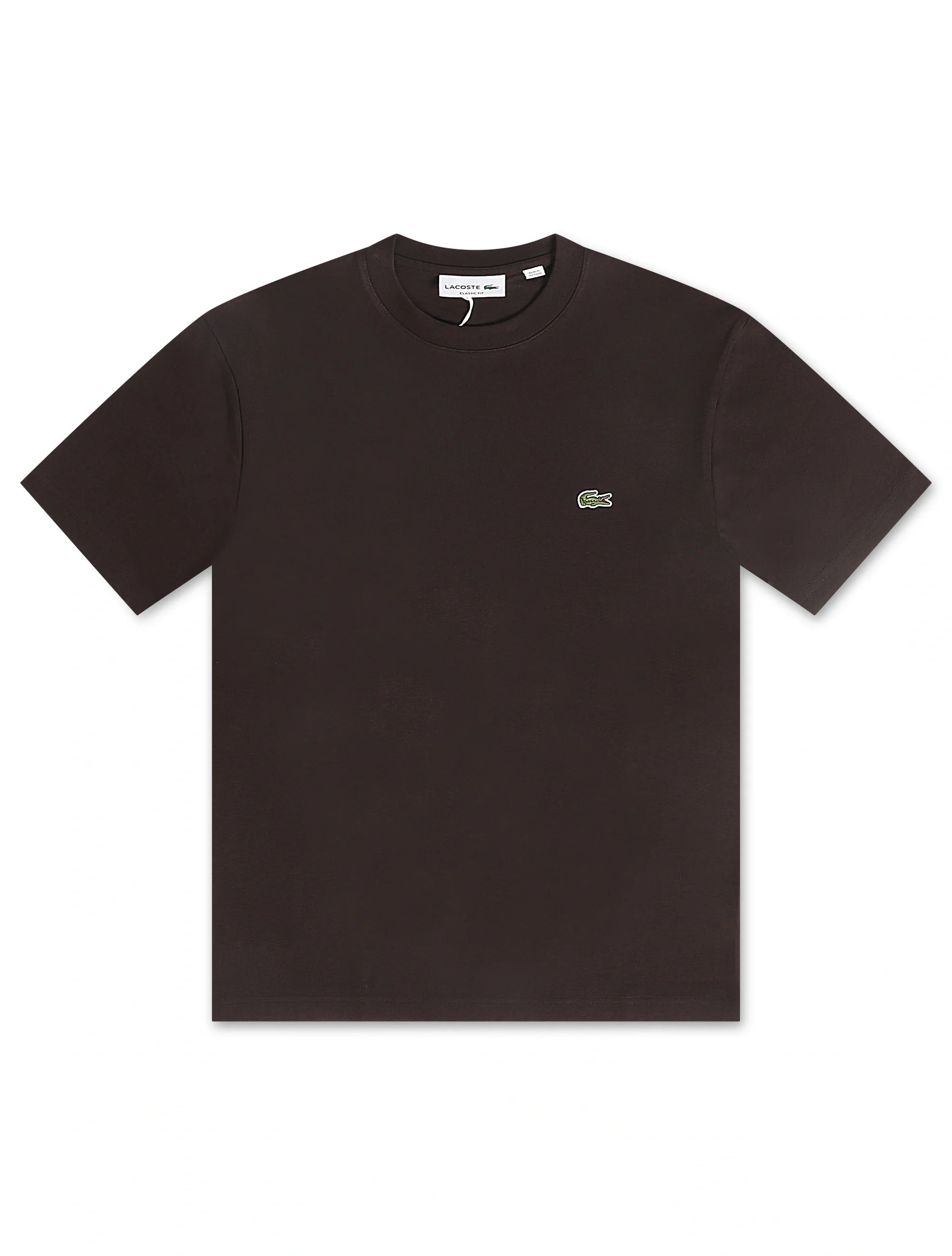 Lacoste Mens Cotton Tee - Dark Brown Denim Exchange