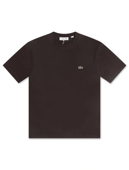 Lacoste Mens Cotton Tee - Dark Brown Denim Exchange