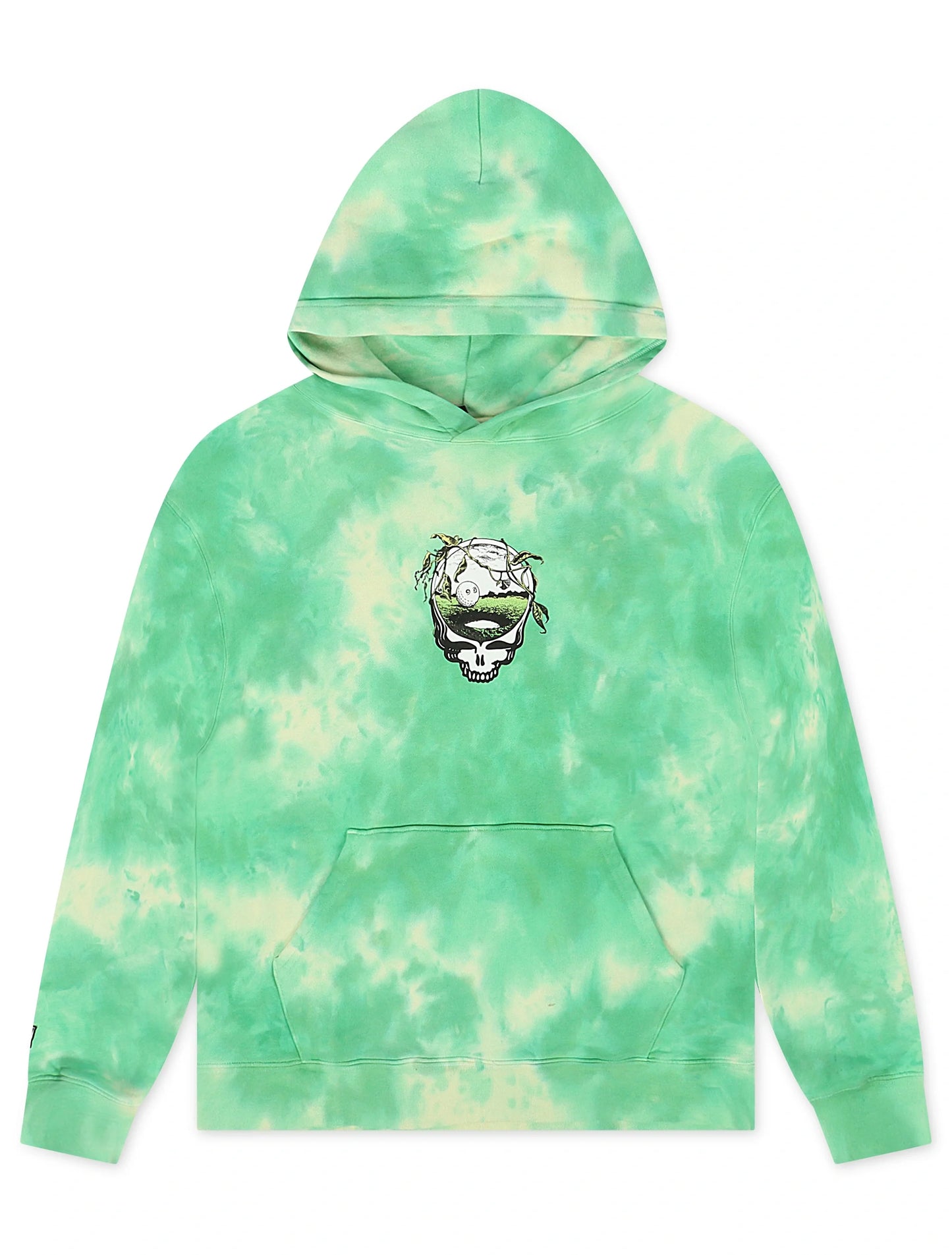Malbon Grateful Dead Fesque Hoodie - Green Tie Dye Denim Exchange