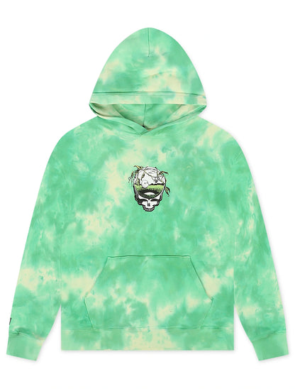 Malbon Grateful Dead Fesque Hoodie - Green Tie Dye Denim Exchange