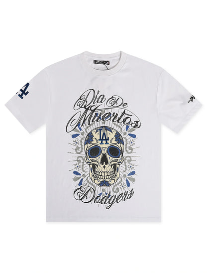 Pro Standard Dodgers Dia De Los Muertos Tee - White Denim Exchange