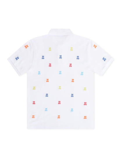 Psycho Bunny Bonham Pique Polo - White Denim Exchange
