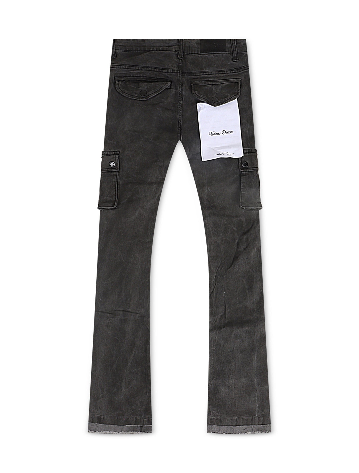 Vicious Denim Flare Stacked Fit Jeans - Black Denim Exchange