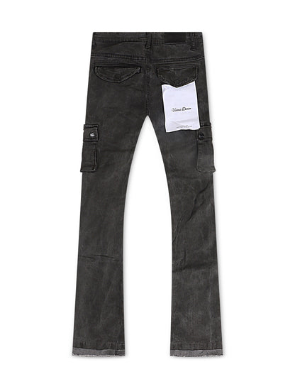 Vicious Denim Flare Stacked Fit Jeans - Black Denim Exchange